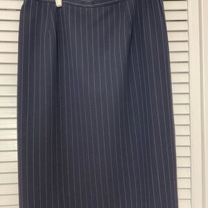 Classic Navy Pinstripe Pencil Skirt
